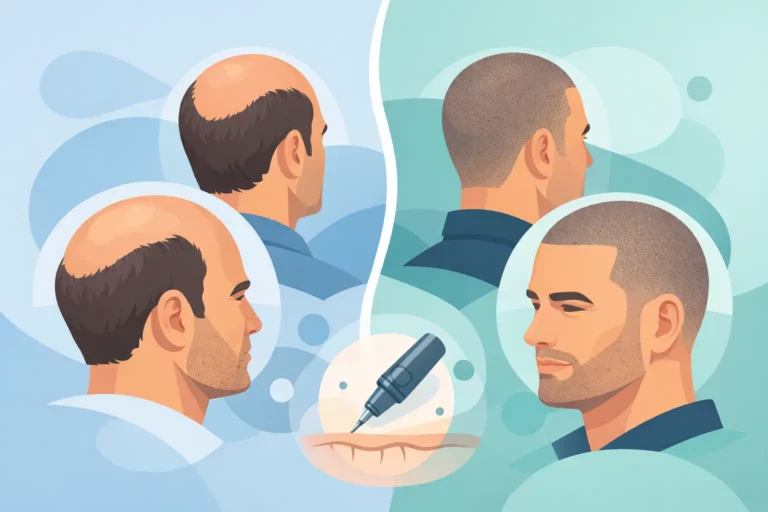 Tricopigmentation avant après : résultat naturel
