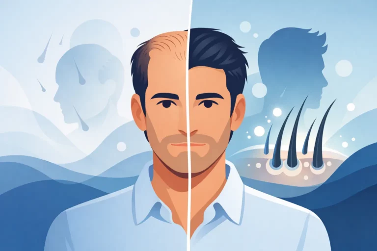 Calvitie diffuse masculine : un effet dense